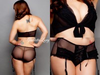 ふりふりティアードランジェリーセット・ブラック|ブラ＆ショーツセット|下着・ランジェリー