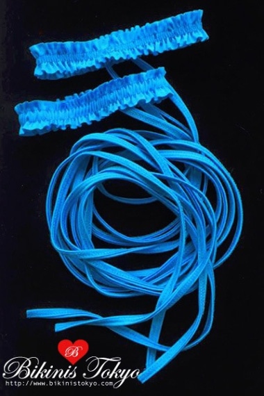 ガーター付き   レッグロープ2本セット・ブルー