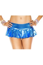 19.5cm丈★メタリックミニスカート・ブルー|ミニスカート|ボトムス