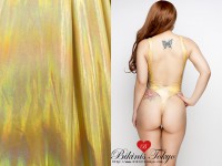 深開きTバックレオタード★MADE IN JAPAN・オーロラメタリックゴールド|ハイレグ・ワンピース水着（Tバック）|ワンピース水着・ハイレグレオタード