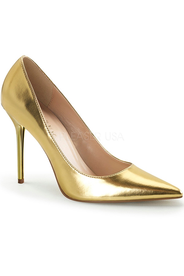 [ Pleaser プリーザー ] 4インチハイヒール サンダル ミュール/ゴールド CLAS20/GMPU