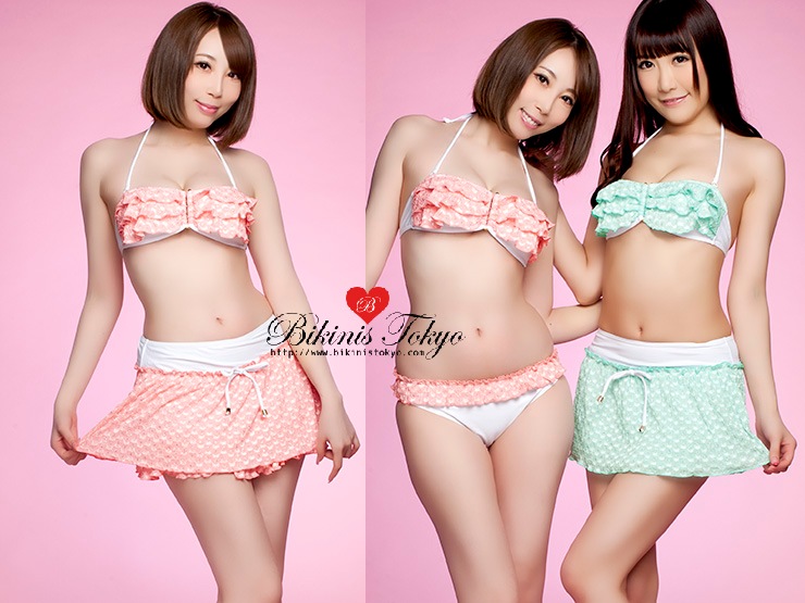 フリルビキニ3点セット・ピンク