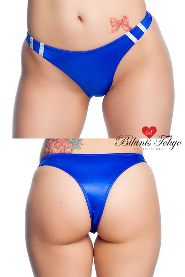 【ユニセックス】スーパーウェット素材ライン入りリオバックブルマ ・ブルー