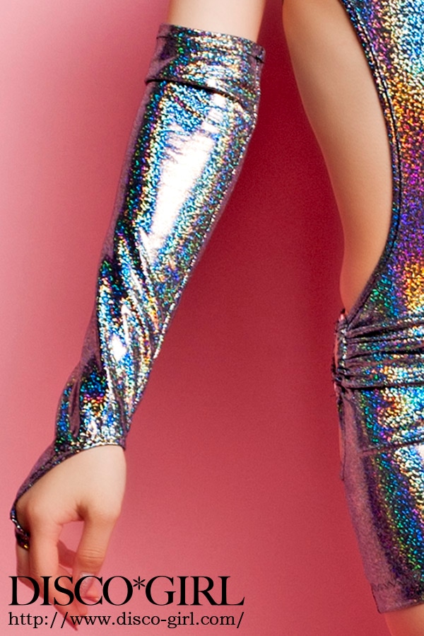 [BL商品対応]ロンググローブ・フォイルラメブラック