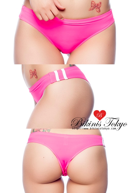 【ユニセックス】マットカラーサイドラインブルマTバックショーツ・ピンク