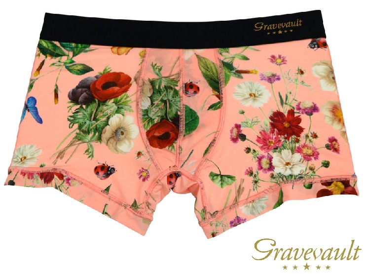 【メンズ】gravevault Shotボクサーショーツ・Flora・ピンク