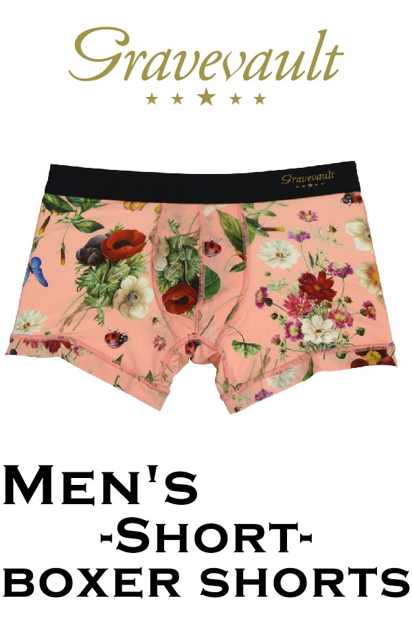 【メンズ】gravevault Shotボクサーショーツ・Flora・ピンク