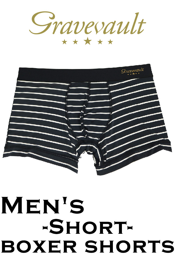 【メンズ】gravevault Shotボクサーショーツ・BORDER・ネイビー