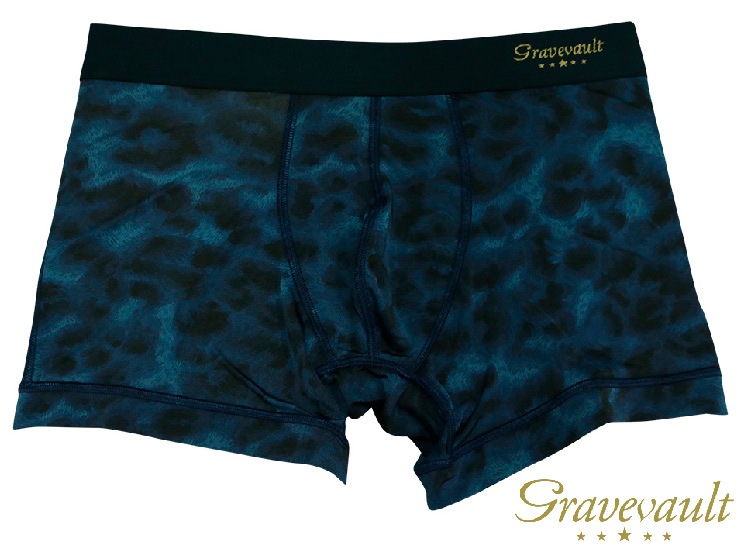 【メンズ】gravevault Shotボクサーショーツ・Leopard・ネイビー