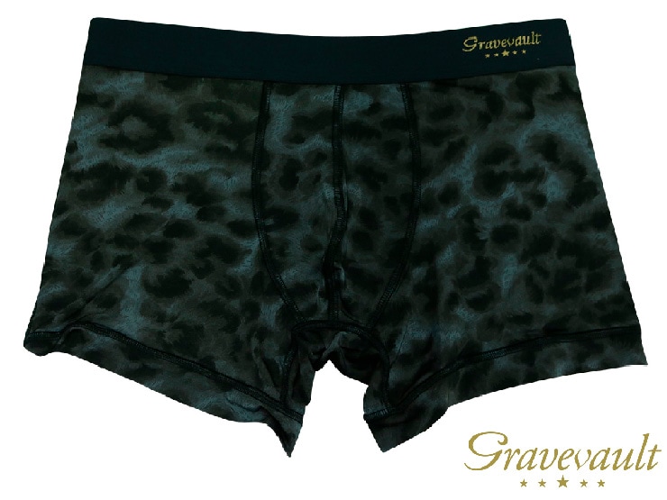 【メンズ】gravevault Shotボクサーショーツ・Leopard・ダークグレー
