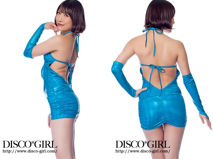 Oリングフロントオープンボディコン・ジュエルラメブルー