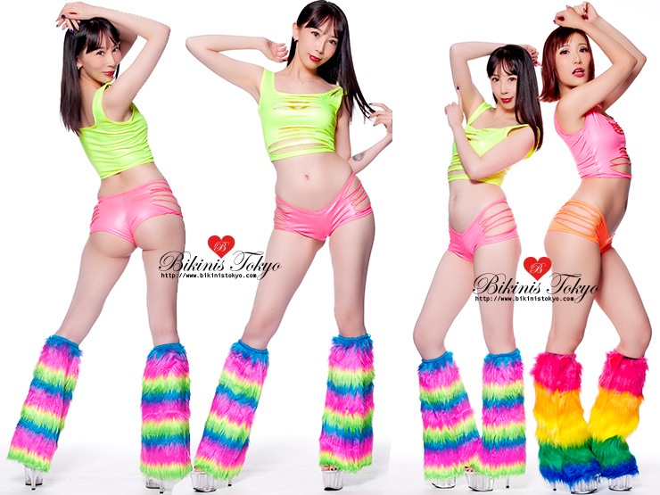 ネオンレインボーファーレッグカバー