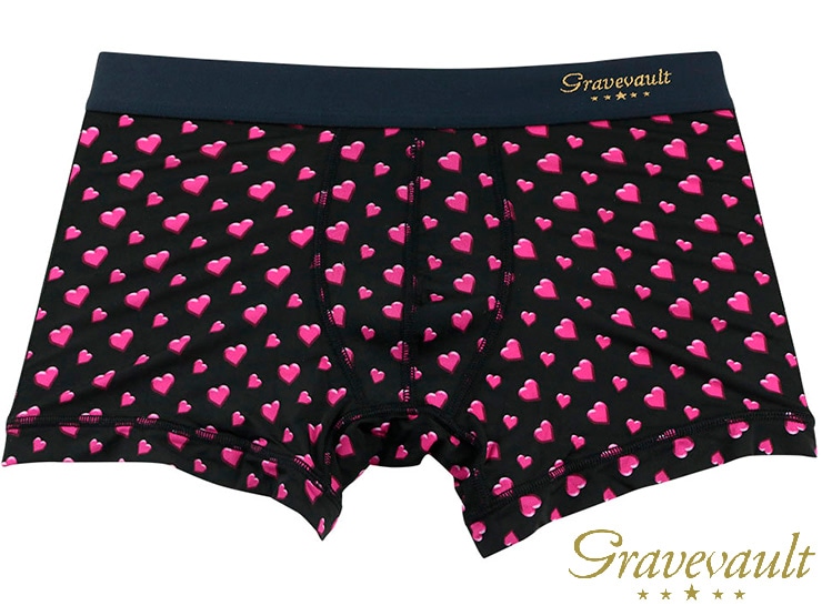 【メンズ】gravevault Shotボクサーショーツ・ハートドットブラック