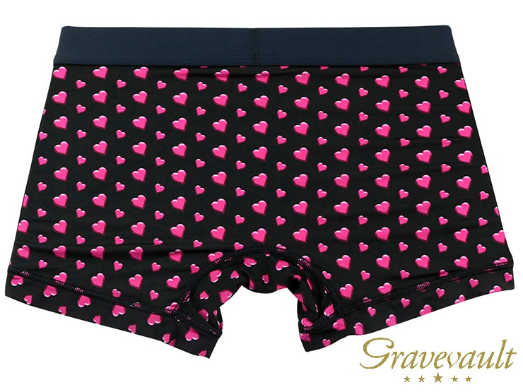 【メンズ】gravevault Shotボクサーショーツ・ハートドットブラック