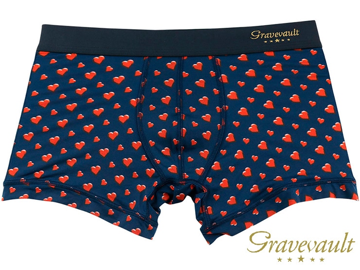 【メンズ】gravevault Shotボクサーショーツ・ハートドットネイビー