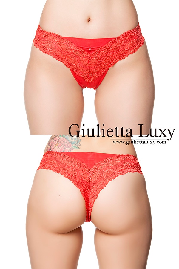 レースメッシュショーツ・レッド