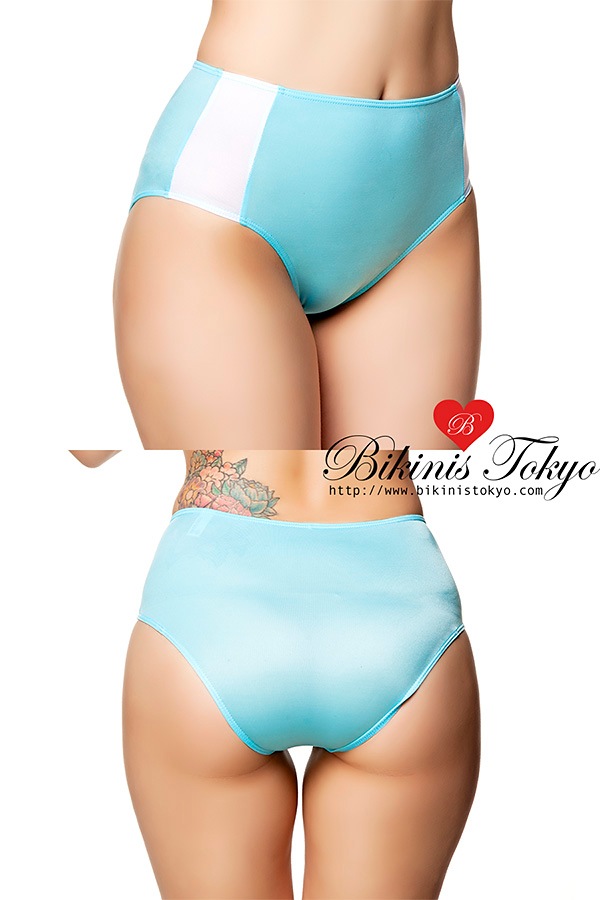 【ユニセックス】太ラインハイウエストショーツ・ベビーブルー