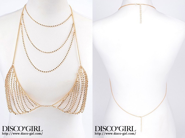 ラインストーンブラ・ゴールド