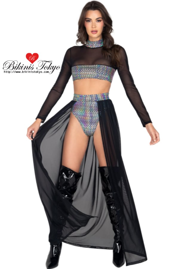 フロントオープンスカート・ブラック