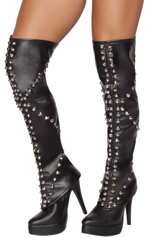 スタッズ付きレッグカバー