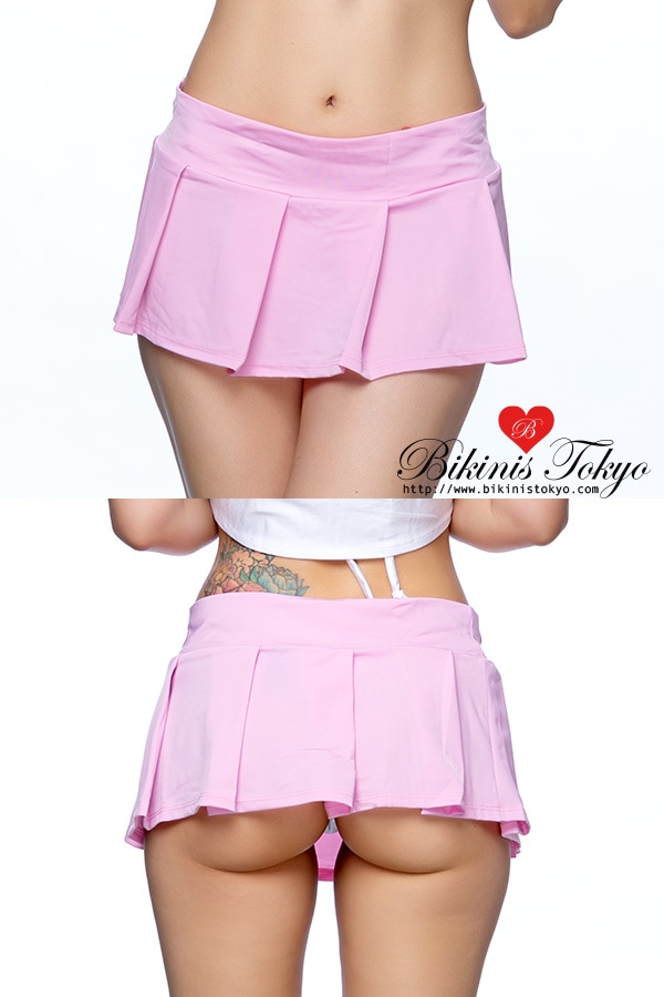 プリーツミニスカート・ピンク