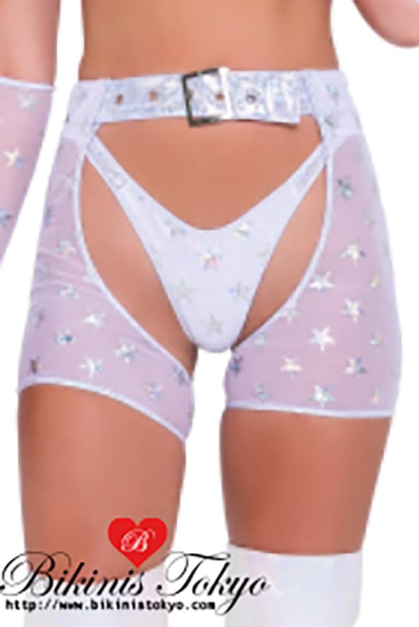 キラキラスターチャップスボトム・ホワイト