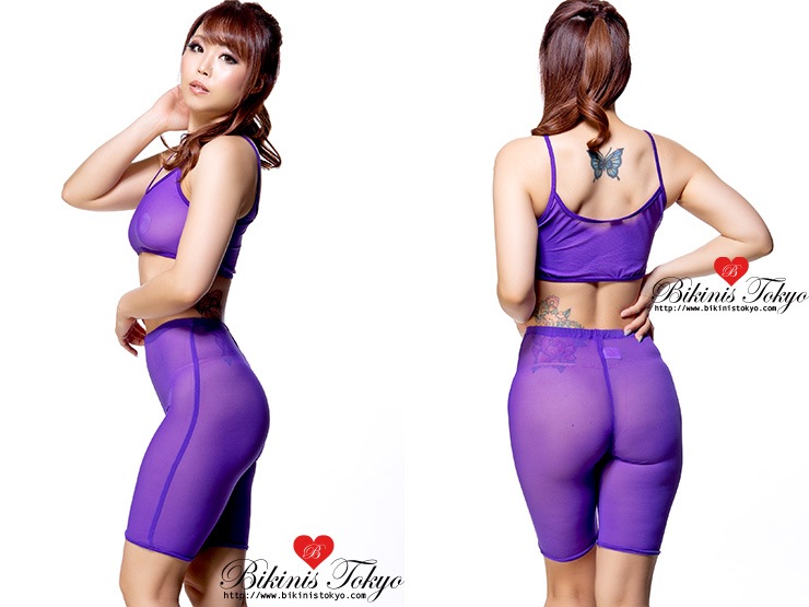 キャミブラトップ ・パープルメッシュ