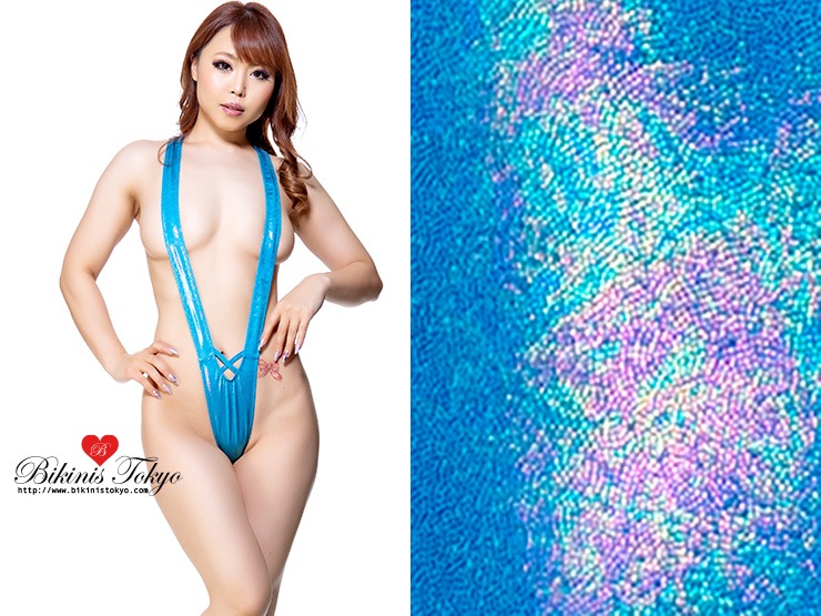 【BikinisTokyoオリジナル】Vバック Vフロントワンピース・ブルーオーロララメ