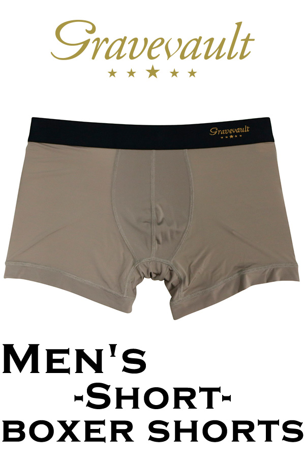 【メンズ】gravevault Shotボクサーショーツ・プレーン・スチールグレー