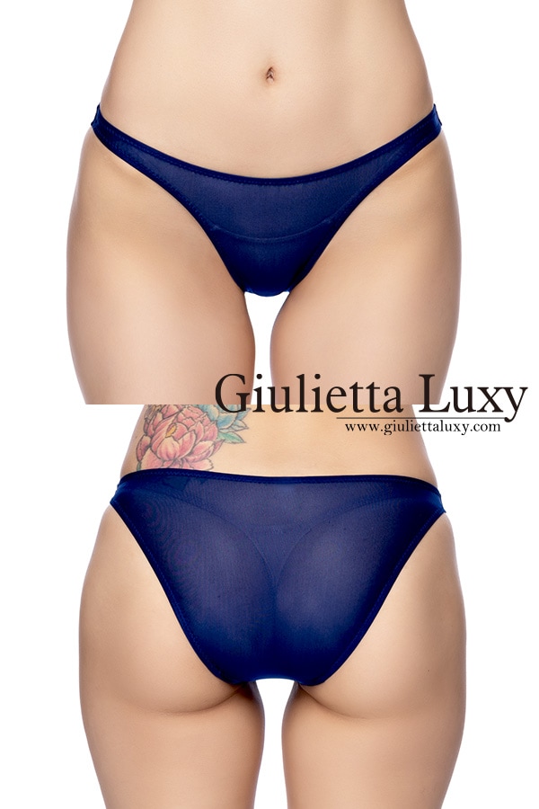 【ユニセックス】クラシックカラーシースルーフルバックショーツ・ネイビー