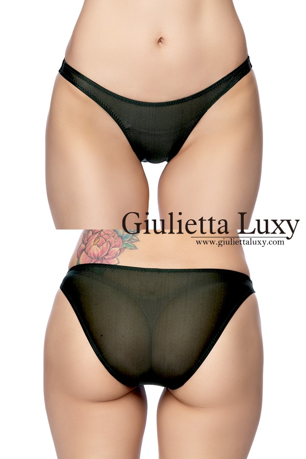 【ユニセックス】クラシックカラーシースルーフルバックショーツ・カーキ