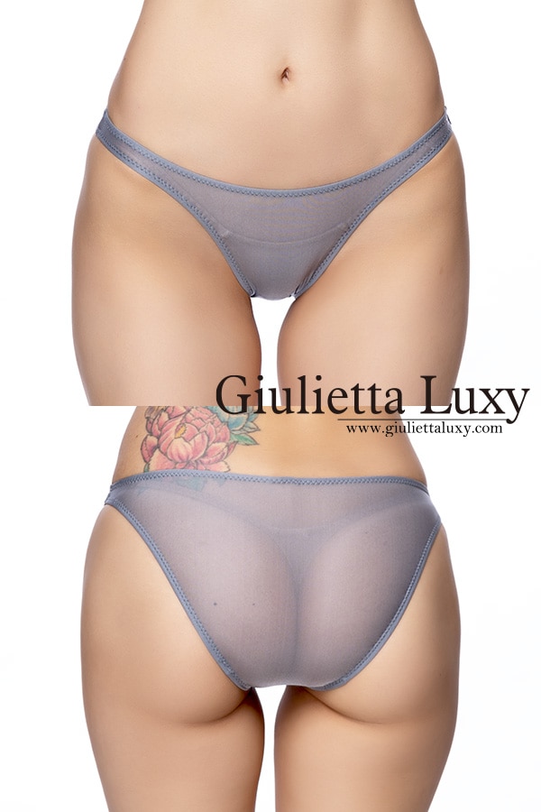 【ユニセックス】クラシックカラーシースルーフルバックショーツ・グレー