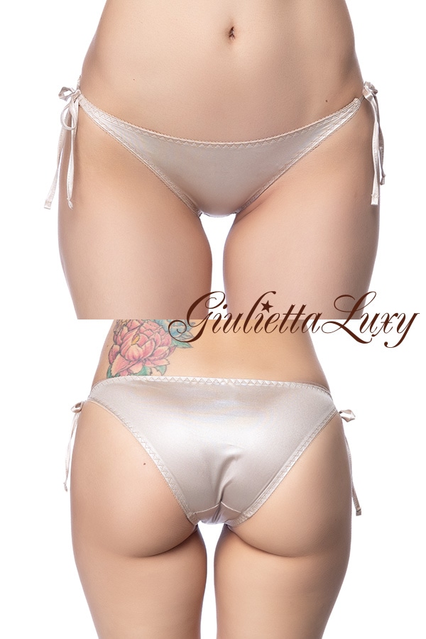 フェリカ素材タイサイドフルバックショーツ・ベージュ