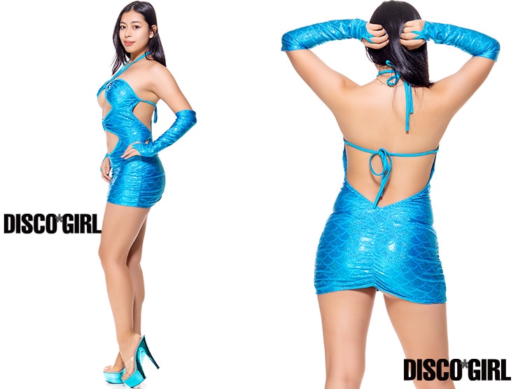 Oリングフロントオープンボディコン・マーメイドターコイズ2