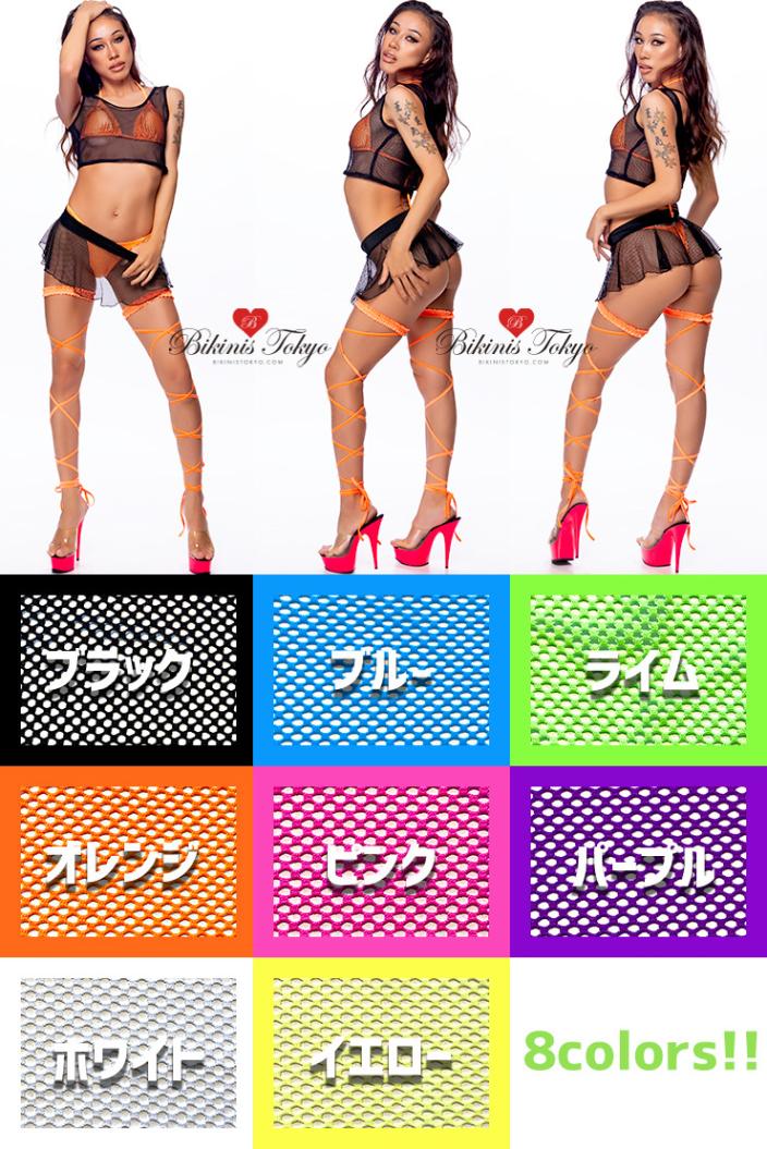 クロップドタンクトップ ・フィッシュネット・ブラック