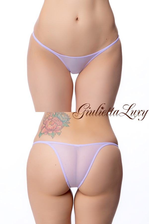 ツルツルもちもちシースルー素材のハギなしショーツ・ラベンダー