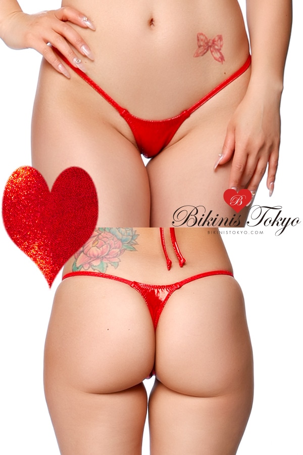 【BikinisTokyoオリジナル】マイクロTバックショーツ・ミストラメレッド