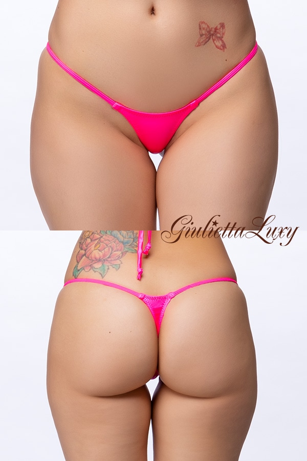 Wet素材ローライズTバックショーツ・ピンク