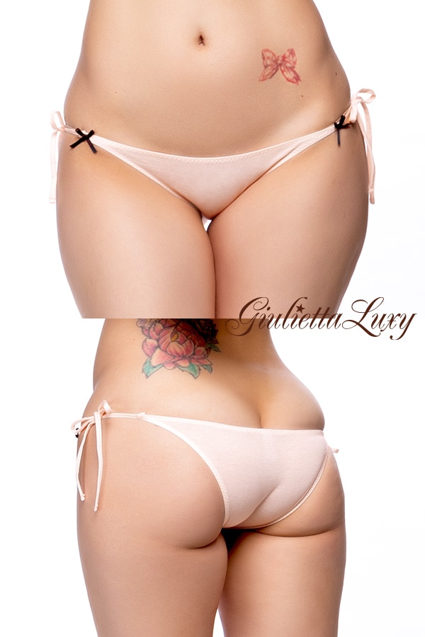 コットン素材横ひもローライズショーツ・ピンク