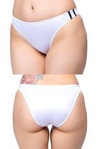 【ユニセックス】スーパーウェット素材ラインブルマフルバックショーツ・ホワイト|パンティ・ショーツ|下着・ランジェリー