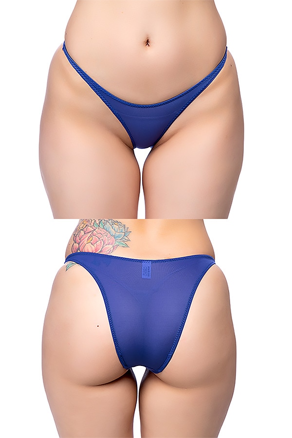 透けハイレグハーフバックショーツ・ネイビー