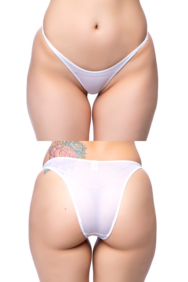 透けハイレグハーフバックショーツ・ホワイト