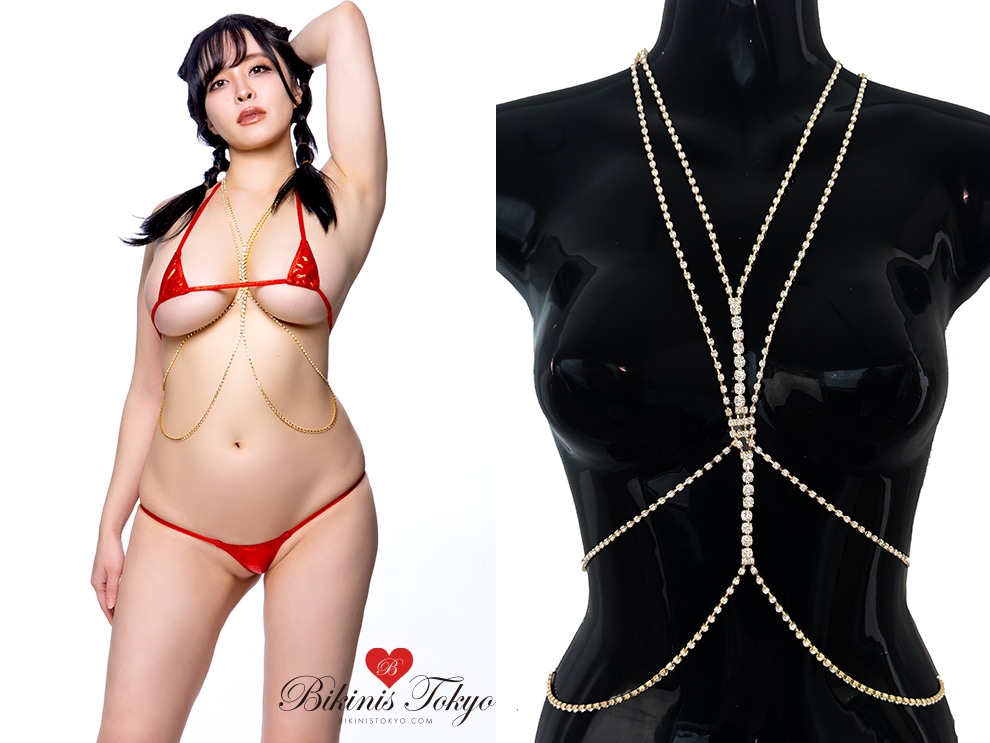 ラインストーンボディアクセサリー・ゴールド