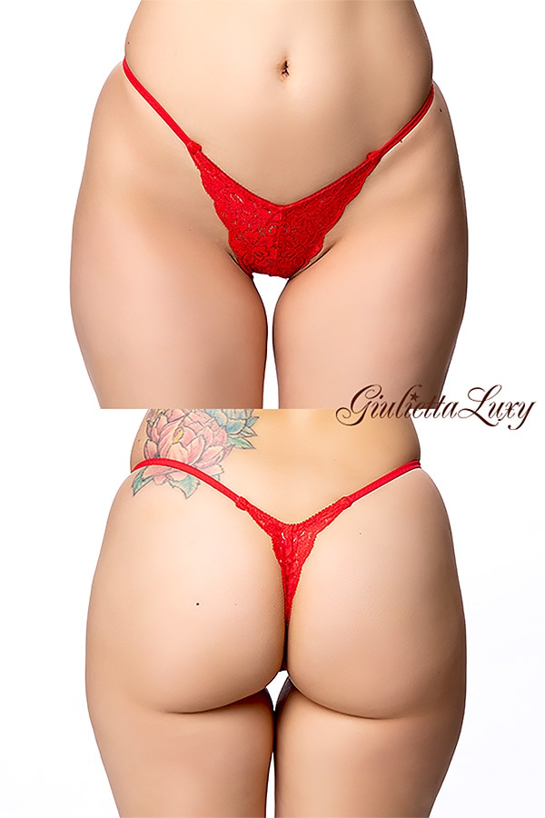ストレッチレースTバックショーツ・レッド