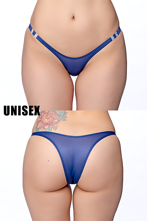 【ユニセックス】すけすけシースルーブルマ風ハーフバックショーツ・ネイビー