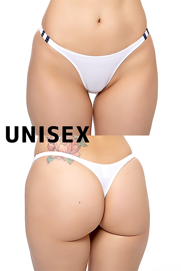 【ユニセックス】ローライズブルマ風Tバックショーツ・ホワイト