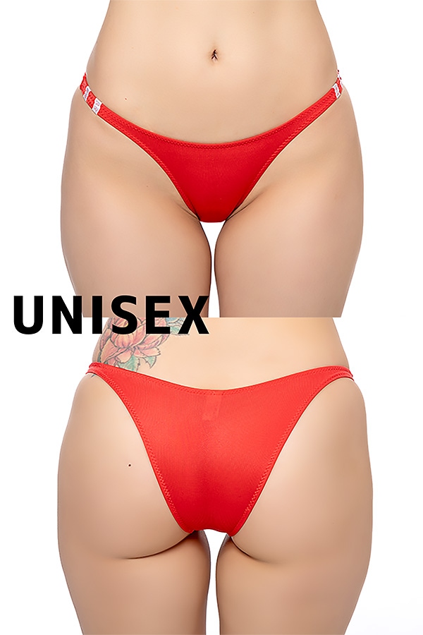 【ユニセックス】ローライズブルマ風ハーフバックショーツ・レッド