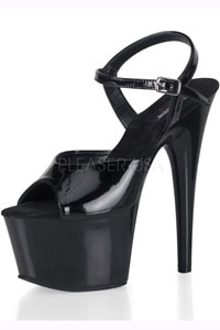 [ Pleaser プリーザー ] アンクレットストラップ付きブラックヒール- ADO709/B/M