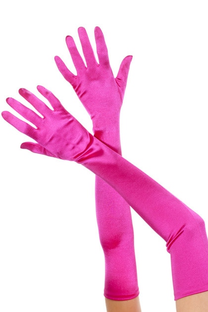 Extralongサテングローブ・ホットピンク