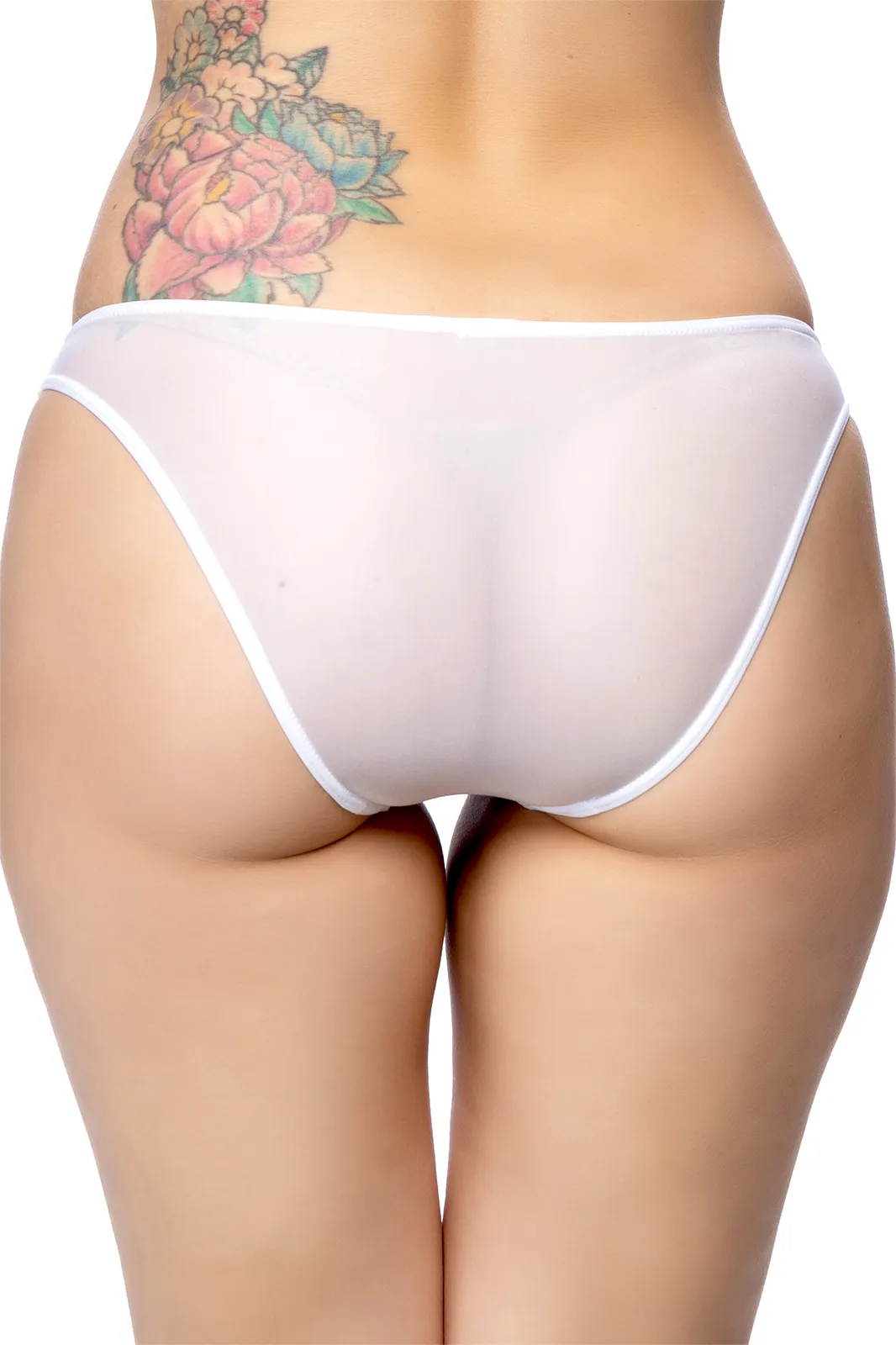 つるさら肌触りのシースルーブルマショーツ★スポーティ2本ライン入り【ホワイト】